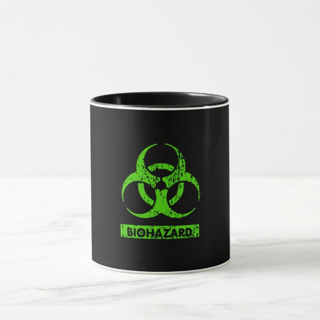 Lime Neon Green Bio-Hazard Chemicals Graphic Mug (Center)