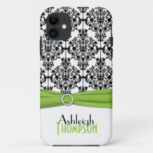 Lime, noir, blanc Damas iPhone 5 Coque