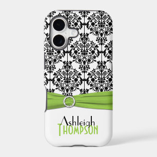 Lime, noir, blanc Damas iPhone 5 Coque
