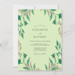 Lime Olive Vine Wedding Invitation