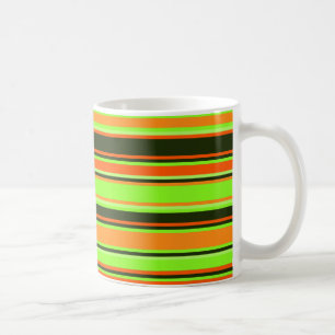 Lime, Orange, & Tangerine Striped Mug