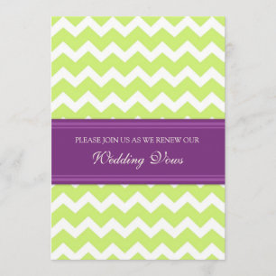 Lime Plum Chevron Wedding Vow Renewal Invitations