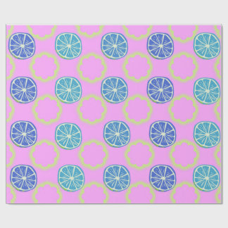 Lime Print Citrus Fruit Pattern Wallpaper Wrapping Paper