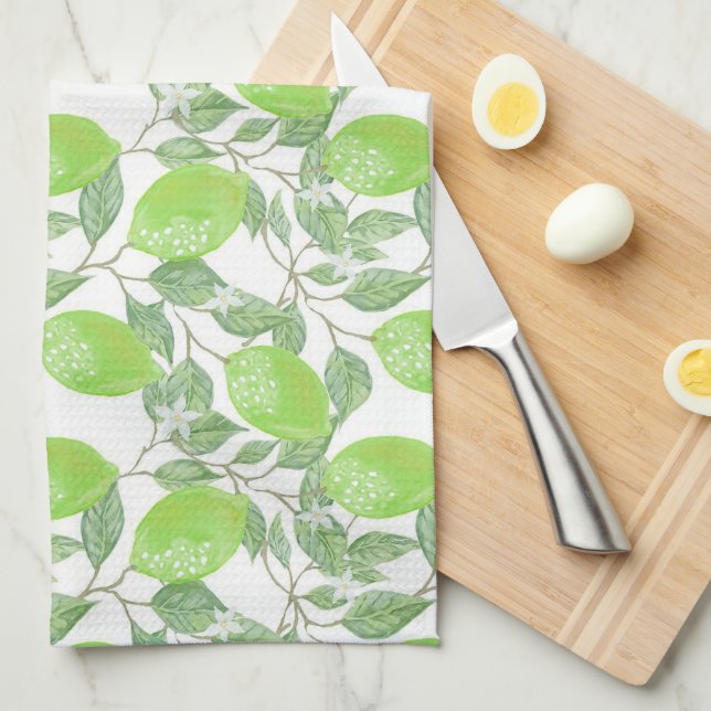 Lime Print Kitchen Towel (Quarter Fold)