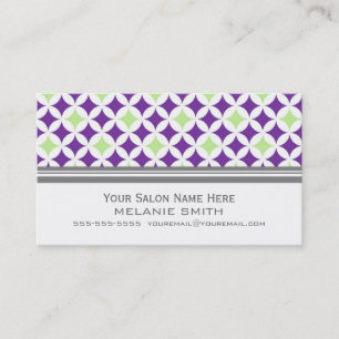 Lime Purple White Grey Salon Appointment Cards