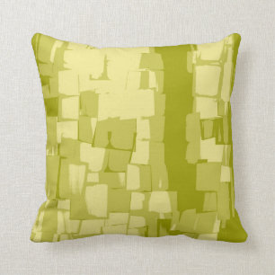 Lime Retro Abstract Art Deco Throw Pillow