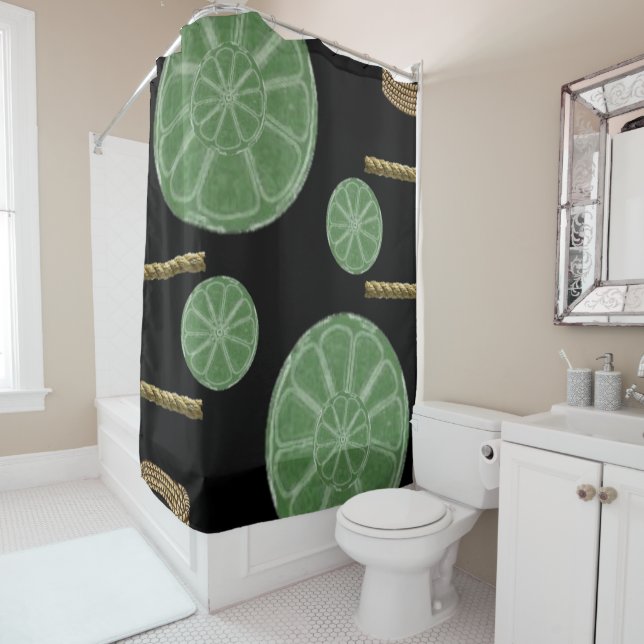 Lime Rope Shower Curtain (In Situ)