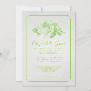 Lime Rustique Floral / Fleur Mariage Invitations