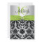 Lime, Silver, and Black Damask Sweet 16 Invitation