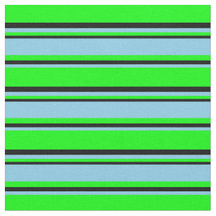 Lime, Sky Blue & Black Pattern Fabric