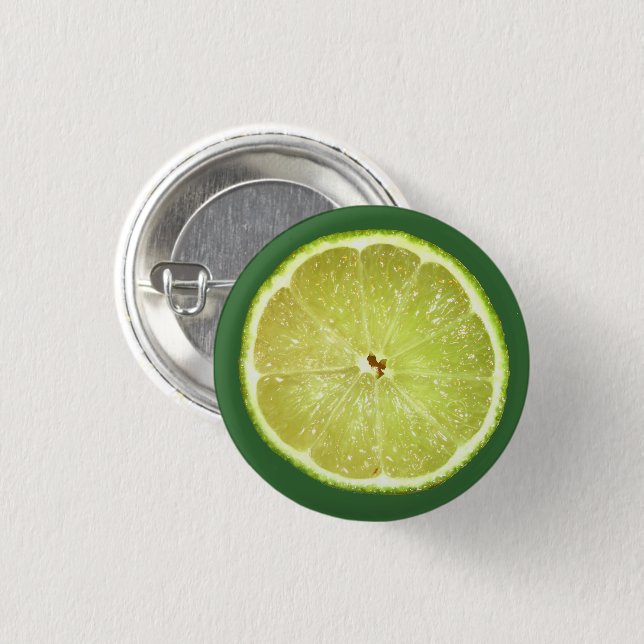 Lime Slice 1 Inch Round Button (Front & Back)