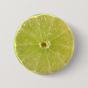 Lime Slice 2 Inch Round Button