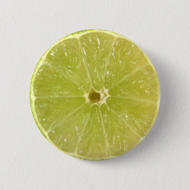 Lime Slice 2 Inch Round Button (Front)