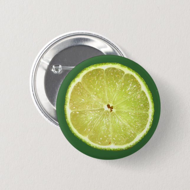 Lime Slice 2 Inch Round Button (Front & Back)