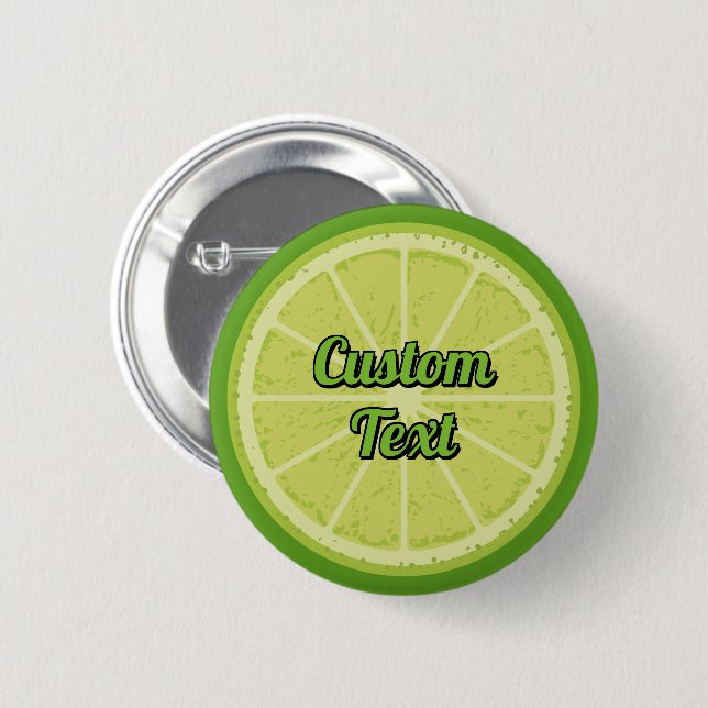 Lime Slice 2 Inch Round Button (Front & Back)