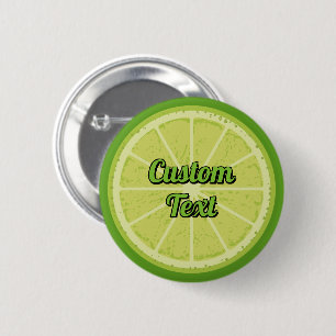 Lime Slice 2 Inch Round Button