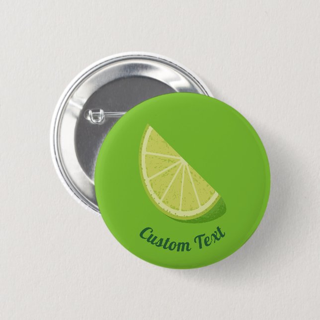 Lime Slice 2 Inch Round Button (Front & Back)