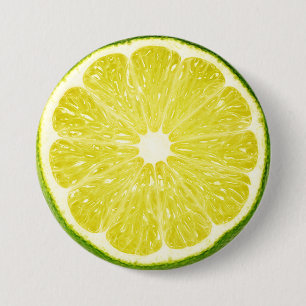 Lime Slice 3 Inch Round Button