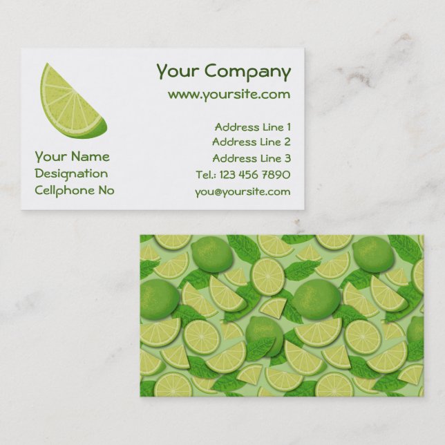 Lime Slice Business Card (Front/Back)