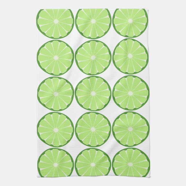 Lime Slice Citrus Retro Cuisine serviette cadeau (Vertical)