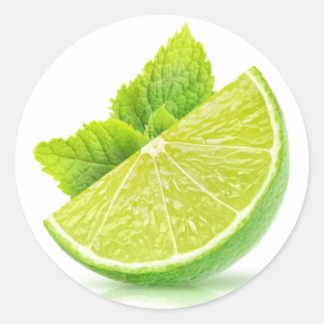 Lime slice classic round sticker (Front)