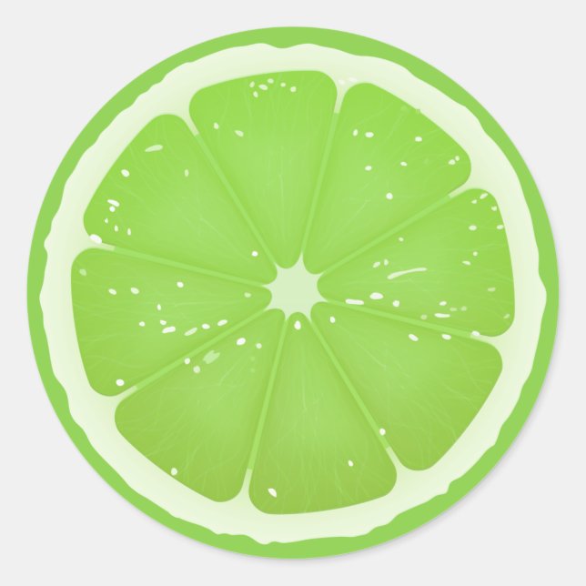 Lime Slice Classic Round Sticker (Front)
