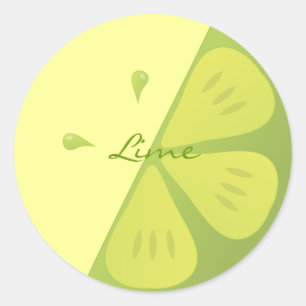 Lime Slice Classic Round Sticker