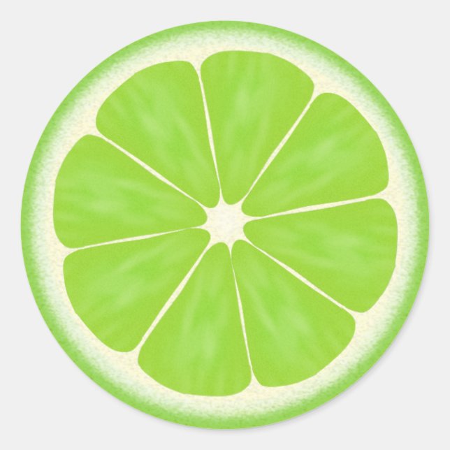 Lime slice fun cartoon food sticker (Front)