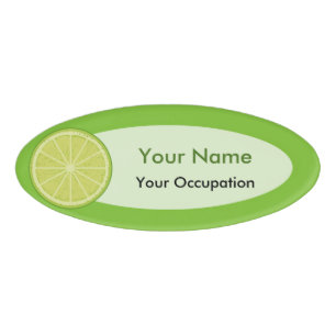 Lime Slice Name Tag