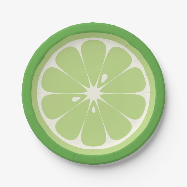 Lime Slice Paper Plate (Front)