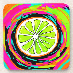 Lime Slice Pop Art Coaster