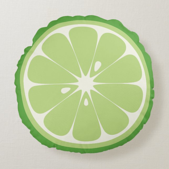 Lime Slice Round Pillow (Front)