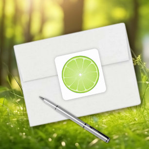 Lime Slice Square Sticker