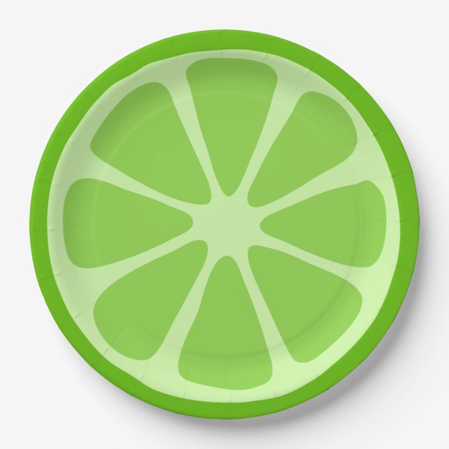 Lime slice texture paper plate (Front)