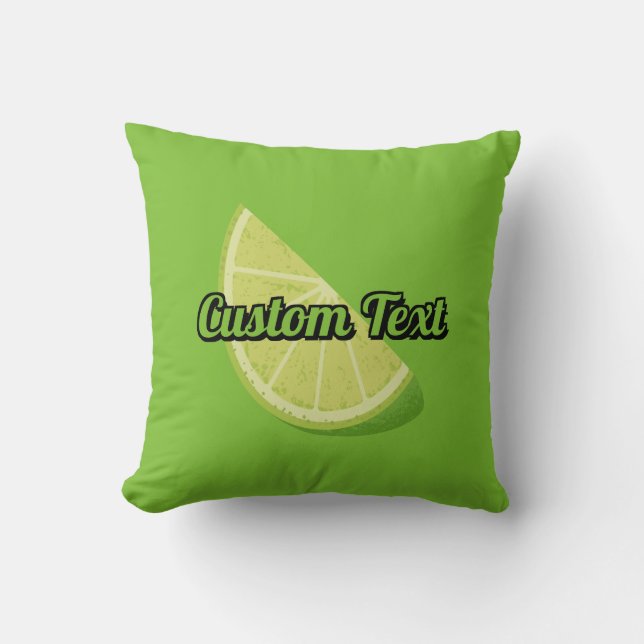 Lime Slice Throw Pillow (Front)