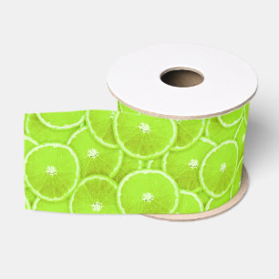 Lime slices grosgrain ribbon
