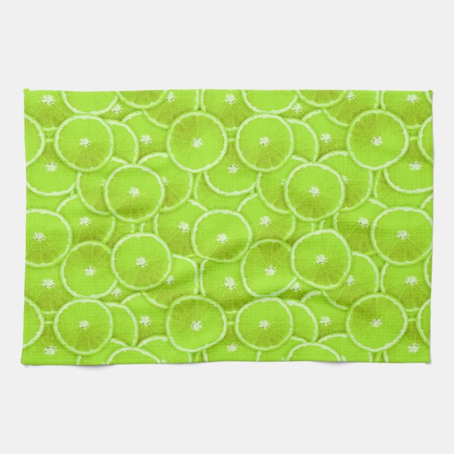 Lime slices kitchen towel (Horizontal)