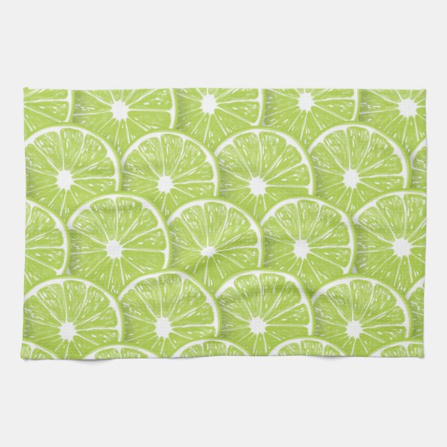 Lime slices kitchen towel (Horizontal)