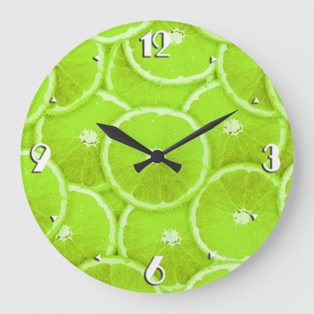Lime slices large clock (Front)
