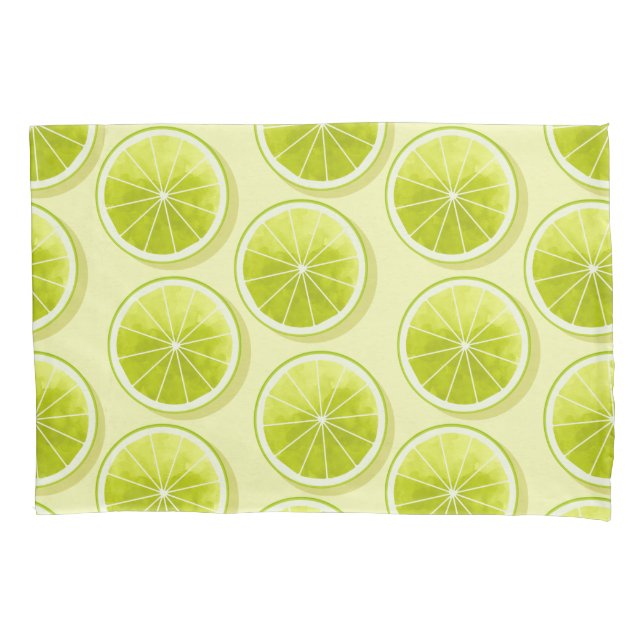 Lime Slices on Light Yellow Pillowcase (Front)