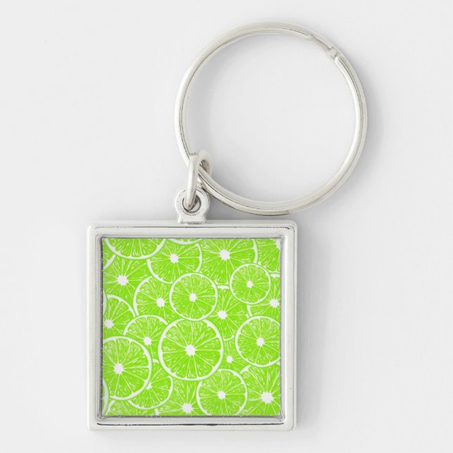 Lime slices pattern keychain (Front)