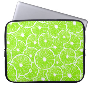Lime slices pattern laptop sleeve