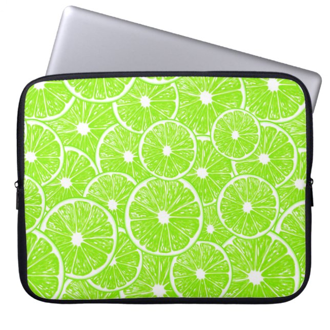 Lime slices pattern laptop sleeve (Front)