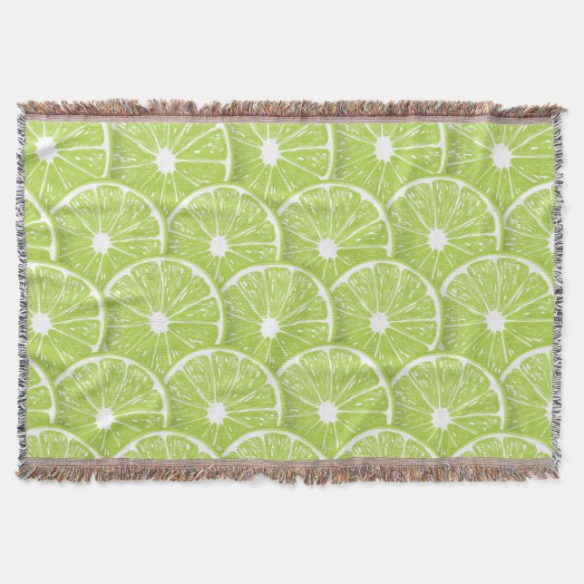 Lime slices throw blanket (Front)