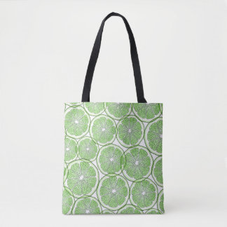 lime slices tote bag
