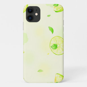 Lime Slices Watercolor Pattern Green Citrus Art iPhone 11 Case