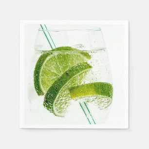 Lime Soda Fresh Drink Glass Napkin