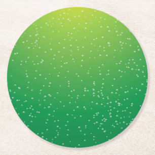 Lime Soda with Tiny Bubbles Background Art Round Paper Coaster