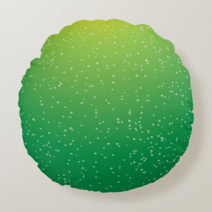 Lime Soda with Tiny Bubbles Background Art Round Pillow