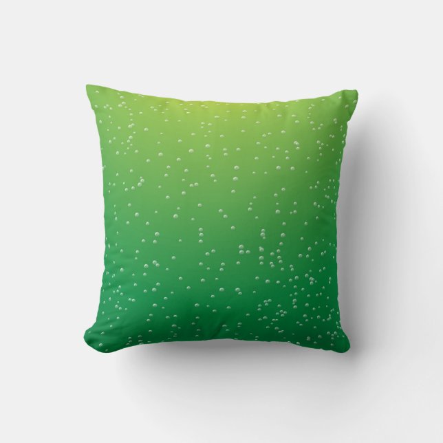 Lime Soda with Tiny Bubbles Background Art Throw Pillow (Front)